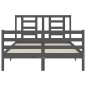 vidaXL Estructura de cama con cabecero madera maciza gris 140x200 cm vidaXL Estructura de cama con cabecero madera maciza gris 140x200 cm