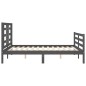 vidaXL Estructura de cama con cabecero madera maciza gris 140x200 cm vidaXL Estructura de cama con cabecero madera maciza gris 140x200 cm
