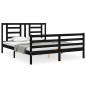 vidaXL Estructura de cama con cabecero madera maciza negro 160x200 cm