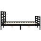 vidaXL Estructura de cama con cabecero madera maciza negro 160x200 cm