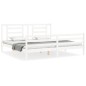 vidaXL Estructura de cama con cabecero madera maciza blanco 200x200 cm vidaXL Estructura de cama con cabecero madera maciza blanco 200x200 cm