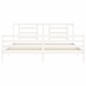 vidaXL Estructura de cama con cabecero madera maciza blanco 200x200 cm vidaXL Estructura de cama con cabecero madera maciza blanco 200x200 cm