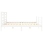 vidaXL Estructura de cama con cabecero madera maciza blanco 200x200 cm vidaXL Estructura de cama con cabecero madera maciza blanco 200x200 cm