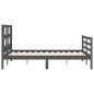 vidaXL Estructura de cama con cabecero madera maciza gris 140x190 cm vidaXL Estructura de cama con cabecero madera maciza gris 140x190 cm