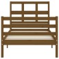 vidaXL Estructura cama y cabecero madera maciza marrón miel 100x200 cm vidaXL Estructura cama y cabecero madera maciza marrón miel 100x200 cm