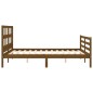 vidaXL Estructura de cama matrimonio con cabecero madera marrón miel vidaXL Estructura de cama matrimonio con cabecero madera marrón miel