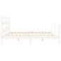 vidaXL Estructura cama de matrimonio con cabecero madera maciza blanco