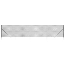vidaXL Cerca de alambre con pinchos de anclaje gris antracita 1,6x10 m