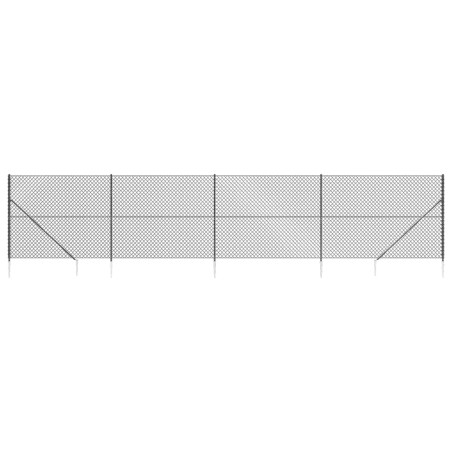 vidaXL Cerca de alambre con pinchos de anclaje gris antracita 1,6x10 m