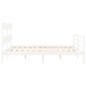 vidaXL Estructura de cama matrimonio con cabecero madera maciza blanco vidaXL Estructura de cama matrimonio con cabecero madera maciza blanco