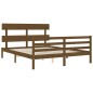 vidaXL Estructura de cama con cabecero madera marrón miel 160x200 cm
