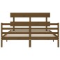 vidaXL Estructura de cama con cabecero madera marrón miel 160x200 cm