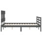 vidaXL Estructura cama de matrimonio con cabecero madera maciza gris vidaXL Estructura cama de matrimonio con cabecero madera maciza gris