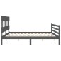 vidaXL Estructura de cama con cabecero madera maciza gris 200x200 cm vidaXL Estructura de cama con cabecero madera maciza gris 200x200 cm