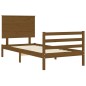 vidaXL Estructura cama y cabecero madera maciza marrón miel 100x200 cm vidaXL Estructura cama y cabecero madera maciza marrón miel 100x200 cm