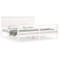 vidaXL Estructura cama de matrimonio con cabecero madera maciza blanco vidaXL Estructura cama de matrimonio con cabecero madera maciza blanco