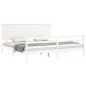 vidaXL Estructura cama de matrimonio con cabecero madera maciza blanco vidaXL Estructura cama de matrimonio con cabecero madera maciza blanco