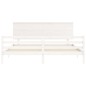 vidaXL Estructura cama de matrimonio con cabecero madera maciza blanco vidaXL Estructura cama de matrimonio con cabecero madera maciza blanco