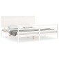 vidaXL Estructura de cama con cabecero madera maciza blanco 200x200 cm vidaXL Estructura de cama con cabecero madera maciza blanco 200x200 cm
