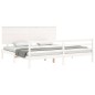 vidaXL Estructura de cama con cabecero madera maciza blanco 200x200 cm vidaXL Estructura de cama con cabecero madera maciza blanco 200x200 cm
