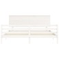 vidaXL Estructura de cama con cabecero madera maciza blanco 200x200 cm vidaXL Estructura de cama con cabecero madera maciza blanco 200x200 cm