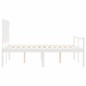 vidaXL Cama para personas mayores con cabecero madera maciza blanco vidaXL Cama para personas mayores con cabecero madera maciza blanco