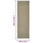 vidaXL Alfombra de sisal para rascador gris taupe 80x250 cm vidaXL Alfombra de sisal para rascador gris taupe 80x250 cm