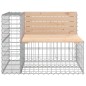 vidaXL Banco jardín diseño gaviones madera maciza pino 184x71x65,5 cm