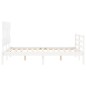 vidaXL Estructura de cama con cabecero madera maciza blanco 120x200 cm