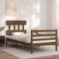 vidaXL Estructura cama con cabecero madera maciza marrón miel 90x200cm 
