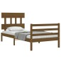 vidaXL Estructura cama con cabecero madera maciza marrón miel 90x200cm 