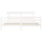 vidaXL Estructura de cama con cabecero madera maciza blanco 200x200 cm vidaXL Estructura de cama con cabecero madera maciza blanco 200x200 cm