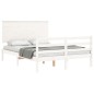 vidaXL Estructura de cama con cabecero madera maciza blanco 140x190 cm vidaXL Estructura de cama con cabecero madera maciza blanco 140x190 cm