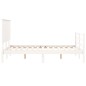 vidaXL Estructura de cama con cabecero madera maciza blanco 140x190 cm vidaXL Estructura de cama con cabecero madera maciza blanco 140x190 cm