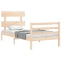 vidaXL Estructura de cama con cabecero madera maciza 90x200 cm vidaXL Estructura de cama con cabecero madera maciza 90x200 cm