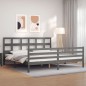 vidaXL Estructura de cama con cabecero madera maciza gris 200x200 cm vidaXL Estructura de cama con cabecero madera maciza gris 200x200 cm