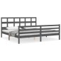 vidaXL Estructura de cama con cabecero madera maciza gris 200x200 cm vidaXL Estructura de cama con cabecero madera maciza gris 200x200 cm