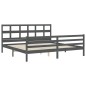 vidaXL Estructura de cama con cabecero madera maciza gris 200x200 cm vidaXL Estructura de cama con cabecero madera maciza gris 200x200 cm