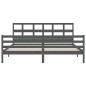 vidaXL Estructura de cama con cabecero madera maciza gris 200x200 cm vidaXL Estructura de cama con cabecero madera maciza gris 200x200 cm