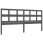vidaXL Estructura de cama con cabecero madera maciza gris 200x200 cm vidaXL Estructura de cama con cabecero madera maciza gris 200x200 cm