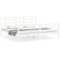 vidaXL Estructura cama de matrimonio con cabecero madera maciza blanco vidaXL Estructura cama de matrimonio con cabecero madera maciza blanco