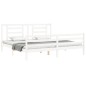 vidaXL Estructura cama de matrimonio con cabecero madera maciza blanco vidaXL Estructura cama de matrimonio con cabecero madera maciza blanco
