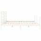 vidaXL Estructura cama de matrimonio con cabecero madera maciza blanco vidaXL Estructura cama de matrimonio con cabecero madera maciza blanco
