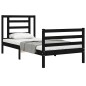 vidaXL Estructura de cama con cabecero madera maciza negro 90x200 cm vidaXL Estructura de cama con cabecero madera maciza negro 90x200 cm