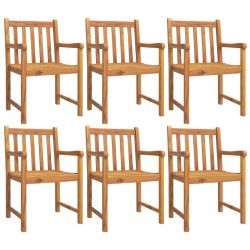 vidaXL Sillas de jardín 6 uds madera maciza de acacia 56x55,5x90 cm