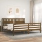 vidaXL Estructura cama y cabecero madera maciza marrón miel 200x200 cm vidaXL Estructura cama y cabecero madera maciza marrón miel 200x200 cm
