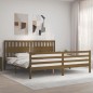 vidaXL Estructura cama y cabecero madera maciza marrón miel 200x200 cm vidaXL Estructura cama y cabecero madera maciza marrón miel 200x200 cm
