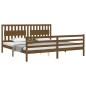 vidaXL Estructura cama y cabecero madera maciza marrón miel 200x200 cm vidaXL Estructura cama y cabecero madera maciza marrón miel 200x200 cm