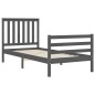 vidaXL Estructura de cama con cabecero madera maciza gris 90x200 cm vidaXL Estructura de cama con cabecero madera maciza gris 90x200 cm