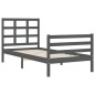 vidaXL Estructura de cama con cabecero madera maciza gris 90x200 cm vidaXL Estructura de cama con cabecero madera maciza gris 90x200 cm